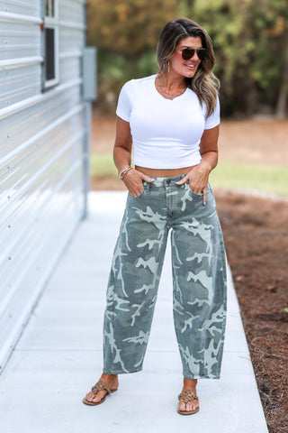 Kancan Raven Camo Barrel Jeans Non Stretch