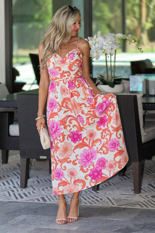 Sunset Sorbet Midi Dress