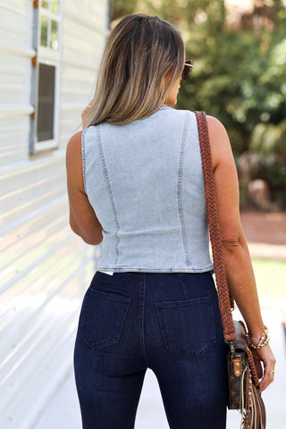 Light Wash Denim Vest