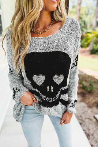 Toxic Ways Skull Grey Sweater