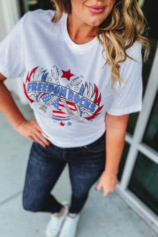 Freedom Rocks Red, White, & Blue Graphic Tee