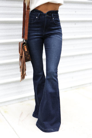 (PREORDER) KANCAN Kennedy Dark Wash Super Flare Jeans