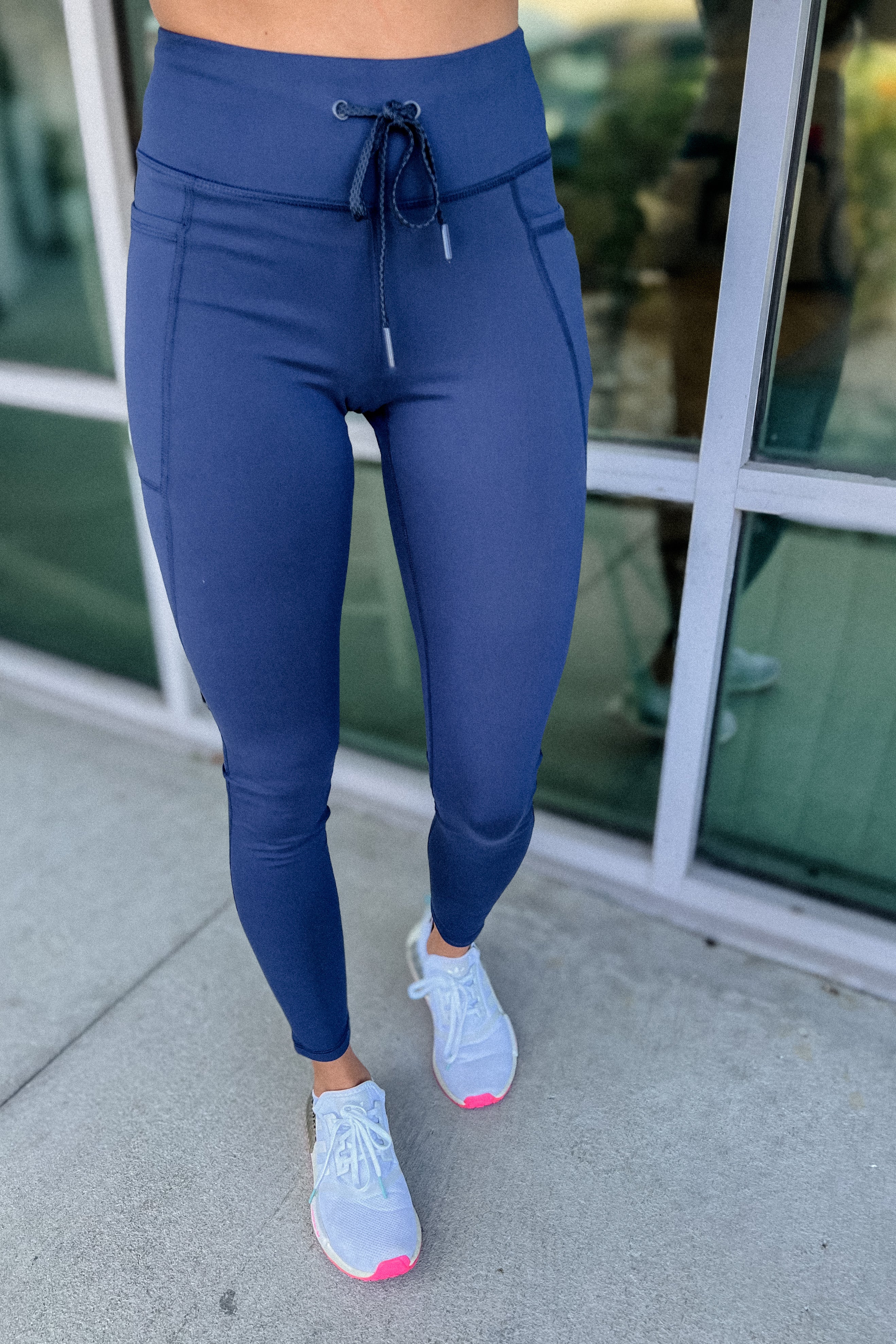 A New Routine Navy Blue Drawstring Leggings – Simply Me Boutique