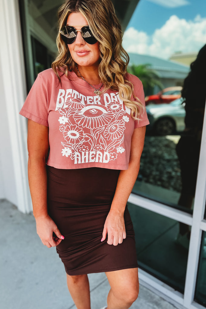 Better Days Ahead Cropped Graphic Tee (More colors)