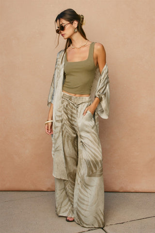 Palm Cove Wide Leg Loop Belt Pants