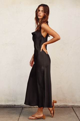 About Last Night Black Cowl Neck Slip Dress - Simply Me Boutique