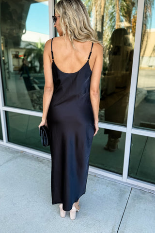 About Last Night Black Cowl Neck Slip Dress - Simply Me Boutique