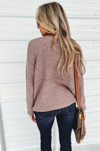 All the Possibilities Mocha Reversible Sweater - Simply Me Boutique