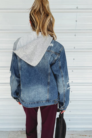 Always a Classic Denim Jacket w/ Hood - Simply Me Boutique