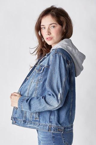 Always a Classic Denim Jacket w/ Hood - Simply Me Boutique