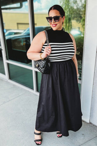 Always Right Black & White Maxi Dress - Simply Me Boutique