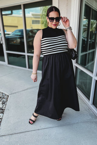 Always Right Black & White Maxi Dress - Simply Me Boutique