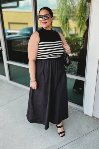 Always Right Black & White Maxi Dress - Simply Me Boutique