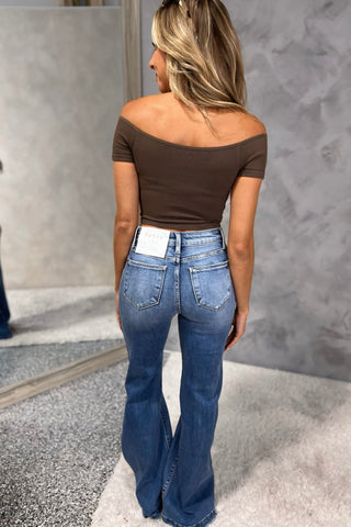 Anna Knit Seamless Off Shoulder Crop Top 5 COLORS! - Simply Me Boutique