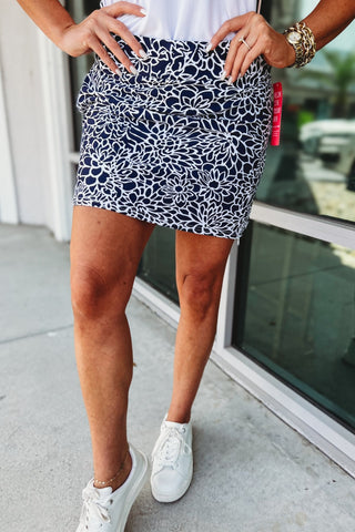 ARYEH Bahama Bloom Navy & White Skort - Simply Me Boutique
