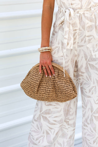 Beach Babe Faux Straw Braided Clutch Bag - Simply Me Boutique