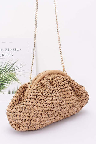 Beach Babe Faux Straw Braided Clutch - Simply Me Boutique