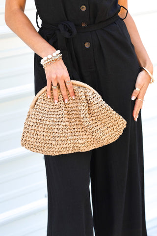 Beach Babe Faux Straw Braided Clutch - Simply Me Boutique