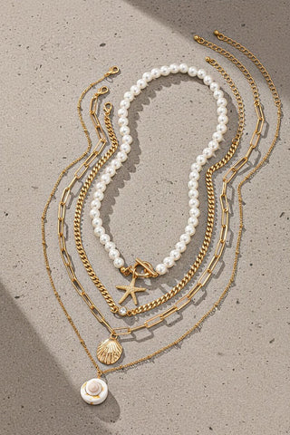 Beachy Layered Necklace Set - Simply Me Boutique