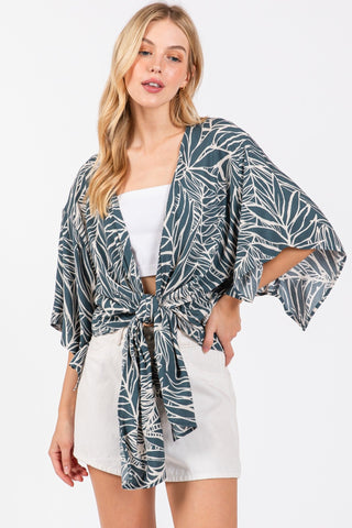 Beautiful Day BLUE Tie Front Kimono Top - Simply Me Boutique