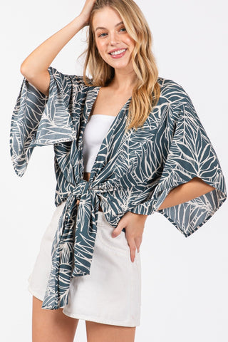 Beautiful Day BLUE Tie Front Kimono Top - Simply Me Boutique