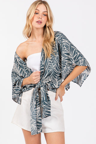 Beautiful Day BLUE Tie Front Kimono Top - Simply Me Boutique