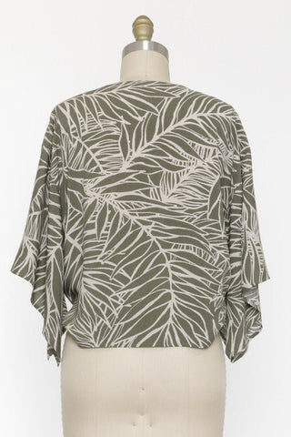 Beautiful Day OLIVE Tie Front Kimono Top - Simply Me Boutique