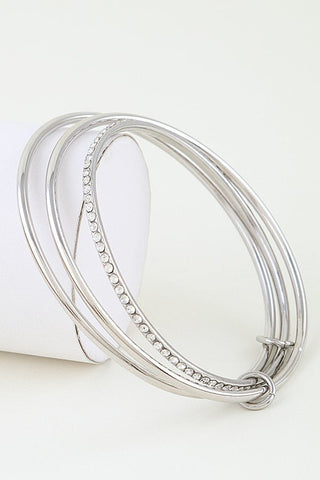 Bejeweled Bangle Bracelet (Gold, or Silver) - Simply Me Boutique