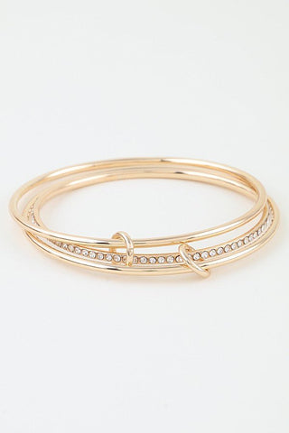 Bejeweled Bangle Bracelet (Gold, or Silver) - Simply Me Boutique