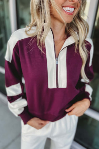 Best Bet Half Zip Pullover Top 2 COLORS! - Simply Me Boutique