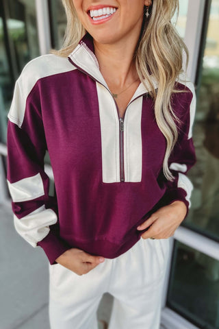 Best Bet Half Zip Pullover Top 2 COLORS! - Simply Me Boutique