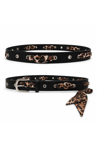 Black Leopard Scarf Grommet Belt - Simply Me Boutique