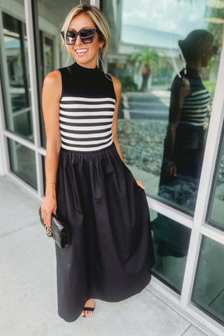 Black White Always Right Maxi Dress - Simply Me Boutique