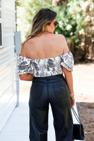 Blooming Grace Puff Sleeve Floral Corset Crop Top - Simply Me Boutique