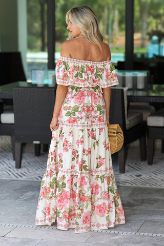 Blooming Romance Belted Maxi Dress - Simply Me Boutique
