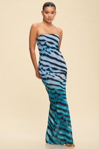 Blue Mirage Strapless Maxi Dress with Bodysuit - Simply Me Boutique