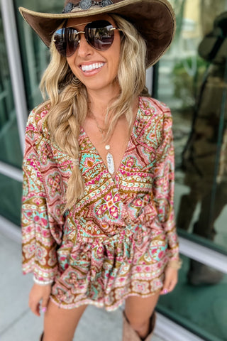 Bohemian Blooms Romper - Simply Me Boutique