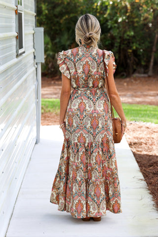 Boho Dreams Cream Ruffle Wrap Dress - Simply Me Boutique