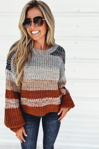 Bonfire Nights Striped Sweater - Simply Me Boutique