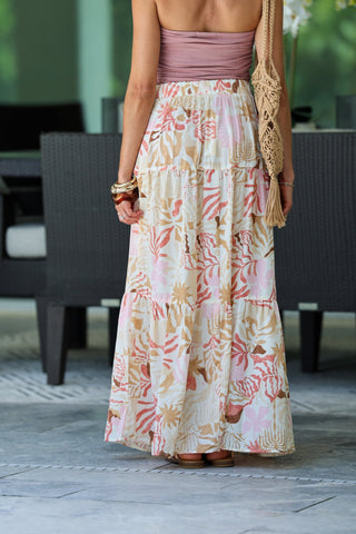 Botanical Daydream Maxi Skirt (Pink) - Simply Me Boutique