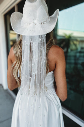 Bride Veil Cowboy Hat - Simply Me Boutique