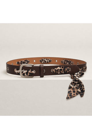 Brown Leopard Scarf Grommet Belt - Simply Me Boutique