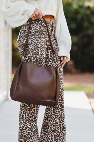 Brown MINIMALIST UNDERARM SHOULDER TOTE BAG - Simply Me Boutique