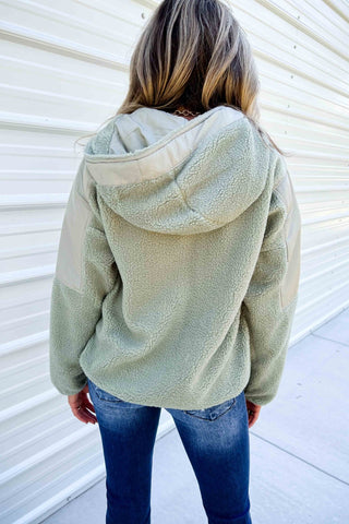 Cabin Comfort Sage Sherpa Jacket - Simply Me Boutique