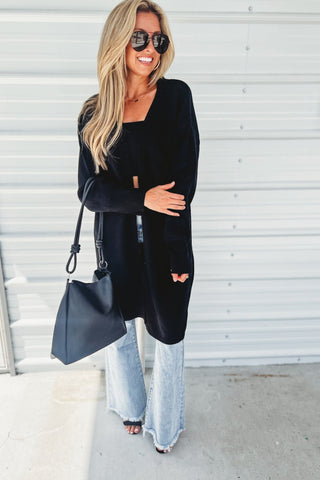 Camo Black Skull Print Sweater Cardigan - Simply Me Boutique