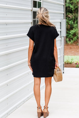 Casual Days T Shirt Dress (Black) - Simply Me Boutique
