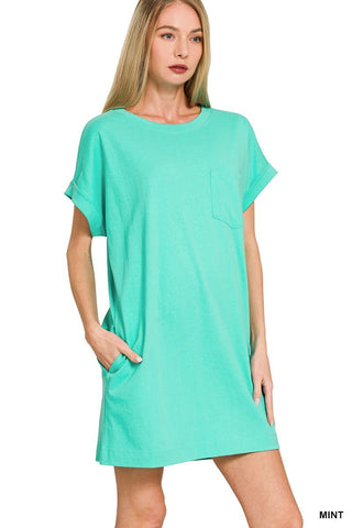 Casual Days T Shirt Dress (Mint) - Simply Me Boutique