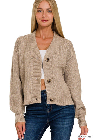 Casual Moves Button Front Cocoa Cardigan - Simply Me Boutique