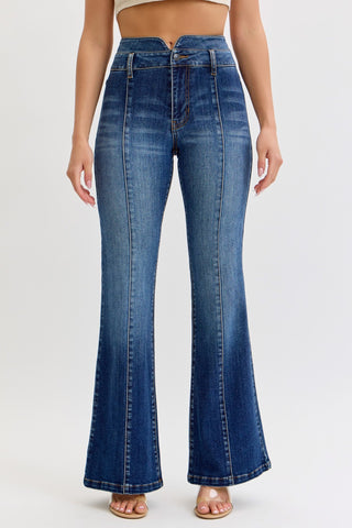 CELLO Caroline Super High Rise Seamed Flare Jeans - Simply Me Boutique