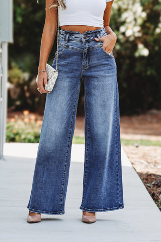 CELLO Eden High Rise Wide Leg Jeans - Simply Me Boutique